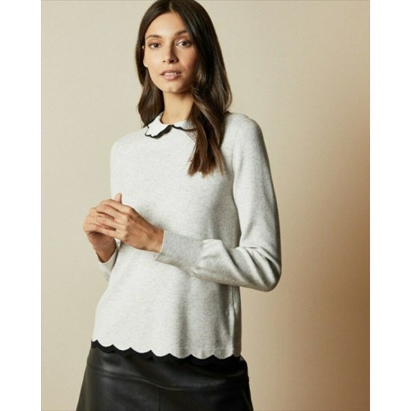 Ted Baker Sweaters - TED BAKER NEW LHEO Mockable Jumper Sweater w/ Scallop Hem Ted Sz. 4 / US 10